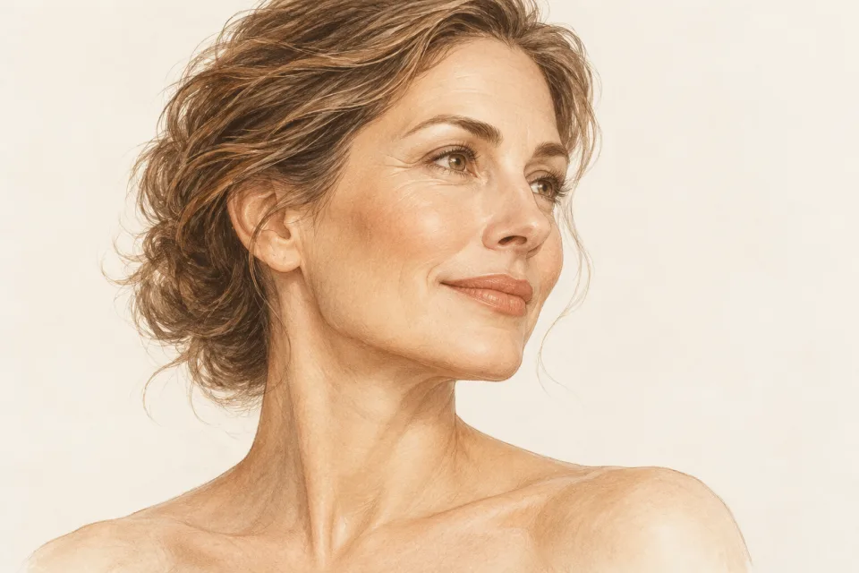 Ilustração demonstrativa de Rejuvenescimento facial